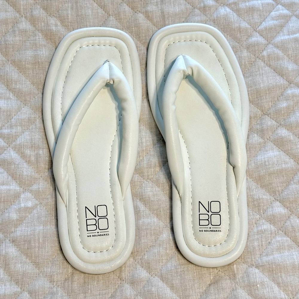 White flip flops